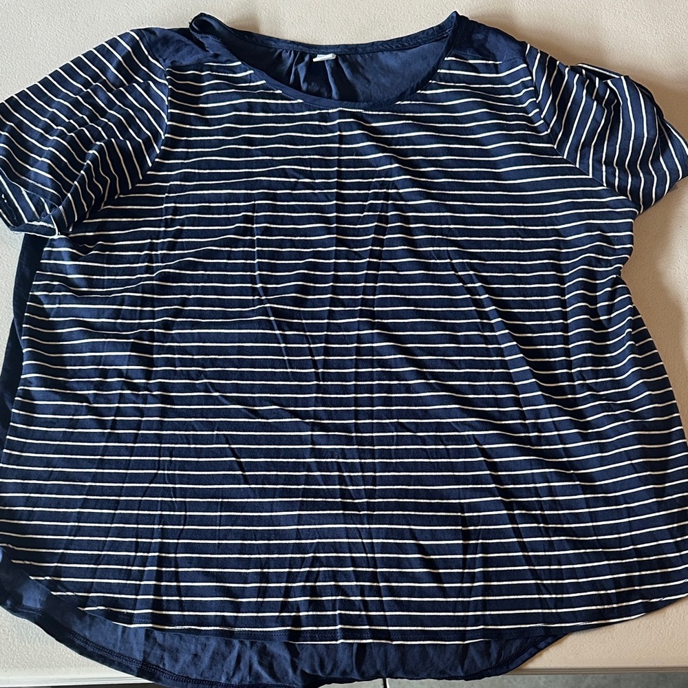 Old Navy Blue and White Striped Top